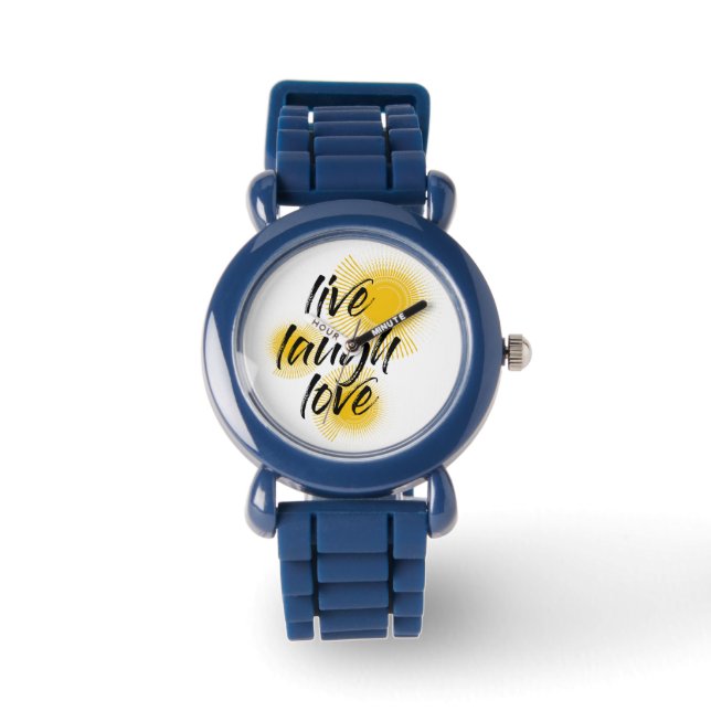 Reloj De Pulsera Diseño moderno, alegre y de moda Live Laugh Love (Anverso)