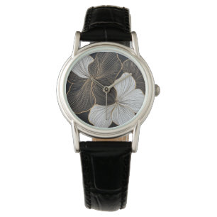 Reloj De Pulsera Diseño moderno con un fondo de flores sencillo