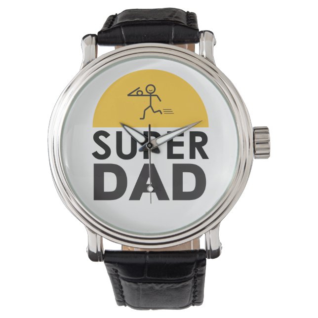 Reloj De Pulsera Diseño moderno y bonito "SUPER DAD" (Anverso)