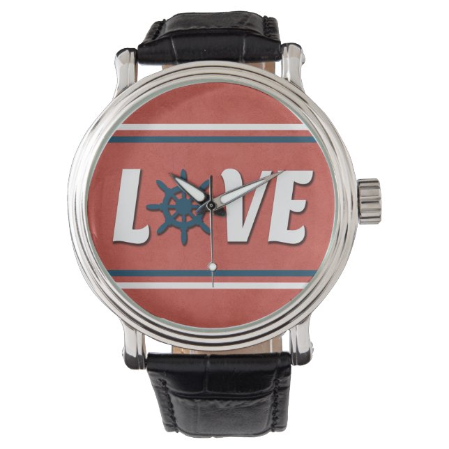 Reloj De Pulsera Diseño náutico de amor (Anverso)