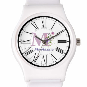 Reloj De Pulsera Diseño numérico romano con observación inicial y d