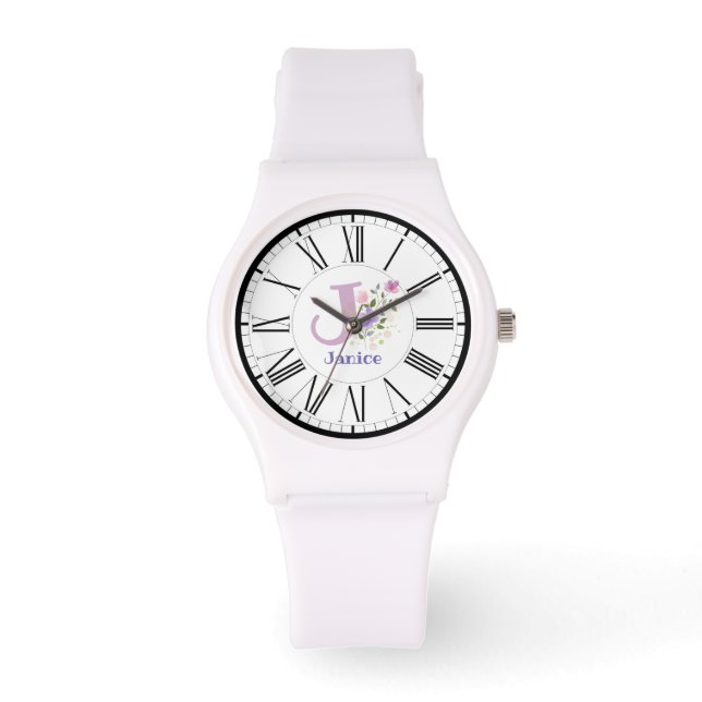 Reloj De Pulsera Diseño numérico romano con observación inicial y d (Anverso)