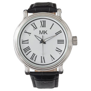 Reloj De Pulsera Diseño numérico romano monograma masculino