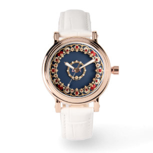Reloj De Pulsera Diseño Ornamental Floral Elegante