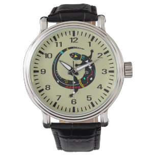 Reloj De Pulsera Diseño personalizado Azteca Southwest Tribal Lizar