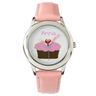 Reloj De Pulsera diseño personalizado de quequitos rosados bonitos