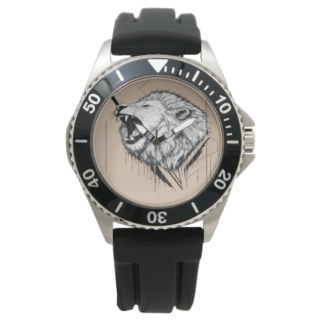 Reloj De Pulsera Diseño Premium Cabeza de León  (Anverso)