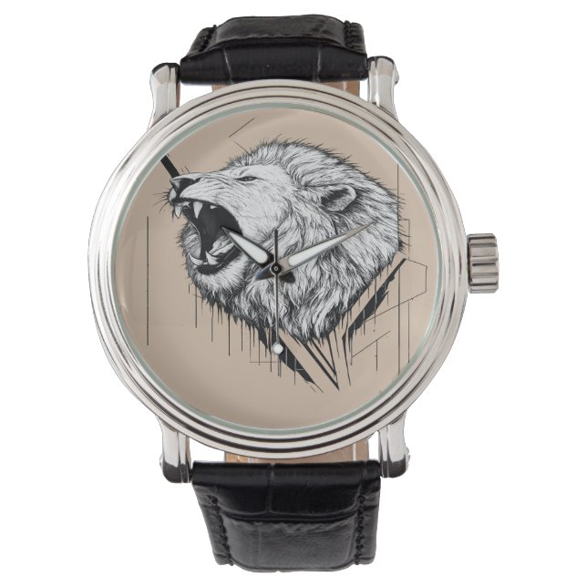 Reloj De Pulsera Diseño Premium Cabeza de León  (Anverso)