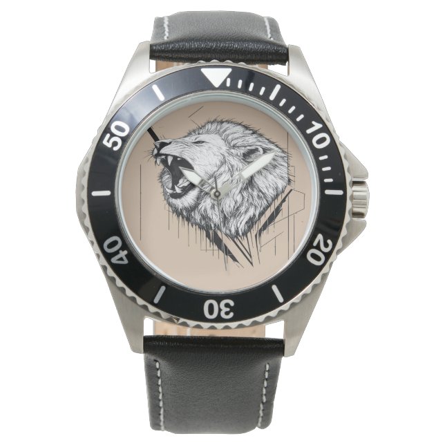 Reloj De Pulsera Diseño Premium Cabeza de León  (Anverso)