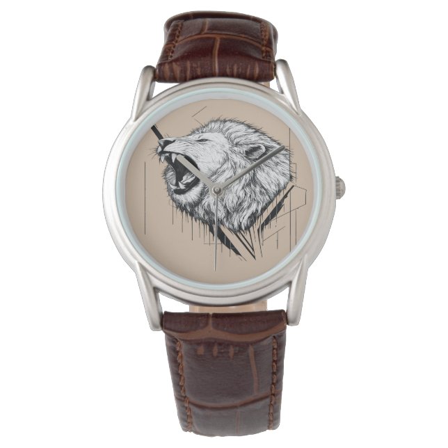 Reloj De Pulsera Diseño Premium Cabeza de León  (Anverso)