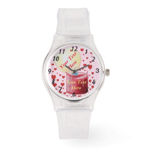 Reloj De Pulsera diseño romántico de velas rojas con forma de coraz