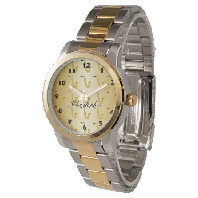 Reloj De Pulsera Diseño saxofónico personalizado (Angular)