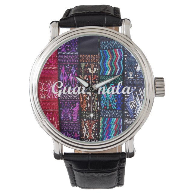 Reloj De Pulsera Diseño textil guatemalteco. (Anverso)