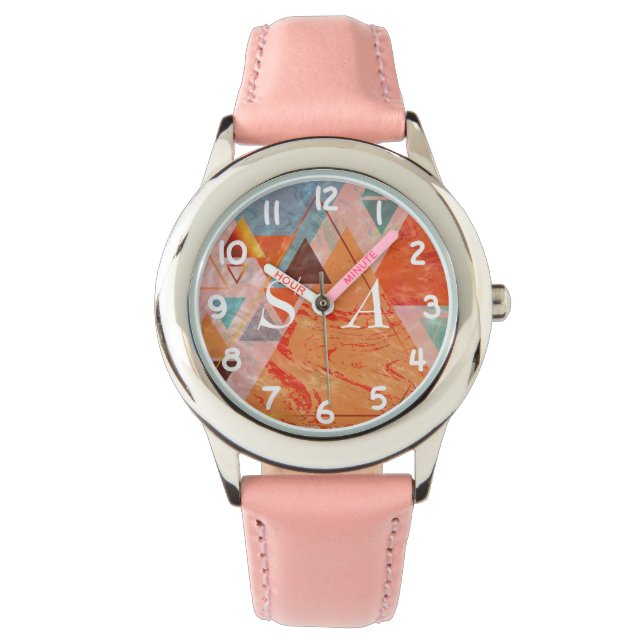 Reloj De Pulsera Diseño triangular moderno - geometría artística (Anverso)