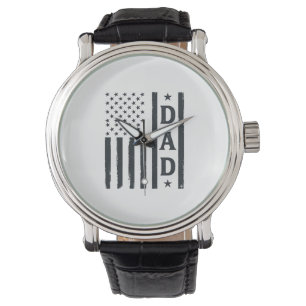 Reloj De Pulsera Diseño vectorial de bandera americana de papá vint
