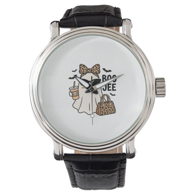 Reloj De Pulsera Diseño Vectorial de Fantasma Boo Jee de Halloween  (Anverso)