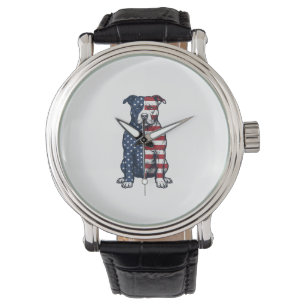 Reloj De Pulsera Diseño vectorial de grabado vintage de Pit Bull pa