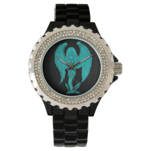 Reloj De Pulsera Diseño verde y negro de ángel