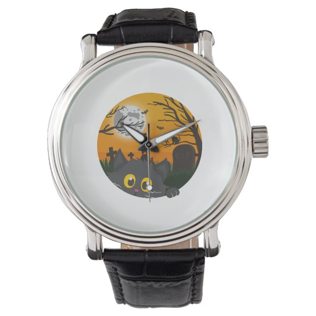 Reloj De Pulsera Disfraz de Halloween para gatos (Anverso)