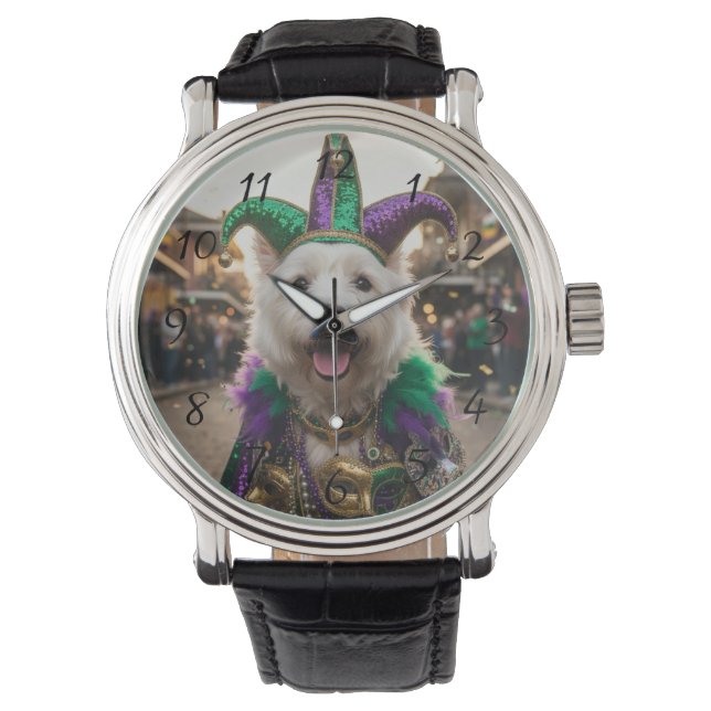 Reloj De Pulsera Disfraz de perro bufón de Mardi Gras (Anverso)