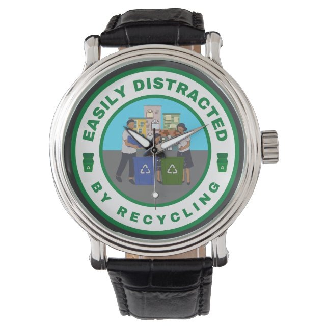 Reloj De Pulsera Distraído fácilmente por el reciclaje (Anverso)
