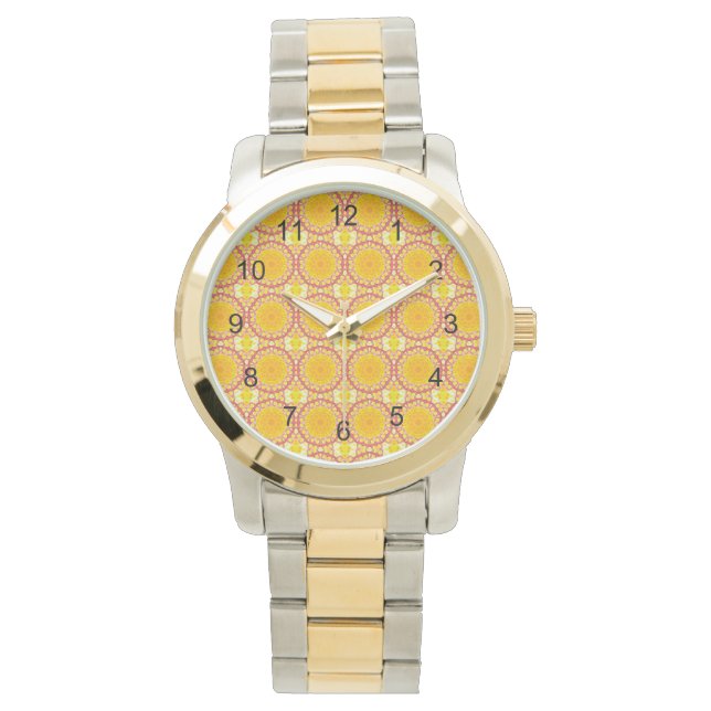 Reloj De Pulsera Diversión con naranja y rojo (Anverso)