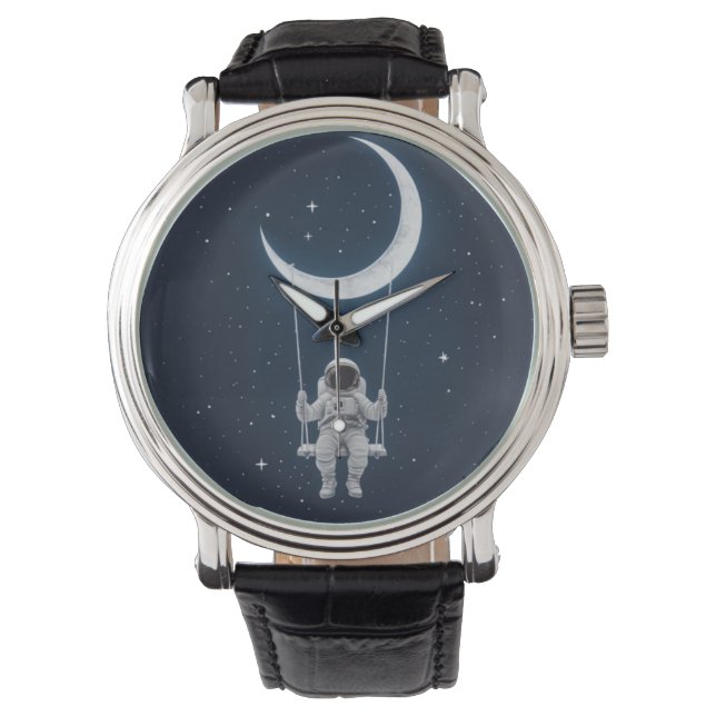 Reloj De Pulsera Diversión en el espacio - Astronauta balanceándose (Anverso)