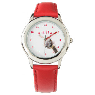 Reloj De Pulsera divertida observación con juguetón alegre avestruz
