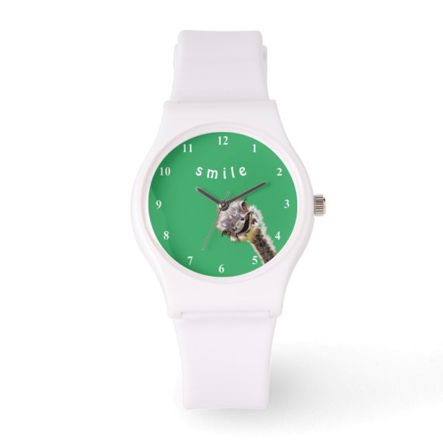 Reloj De Pulsera divertida observación con juguetón de avestruz - S (Anverso)