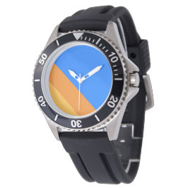 Reloj De Pulsera Divertidas Rayas Inclinadas Deportivas Azules Nara