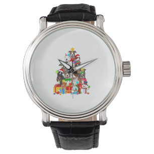 Reloj De Pulsera Divertido árbol de Navidad de Pitbull ilumina a pe