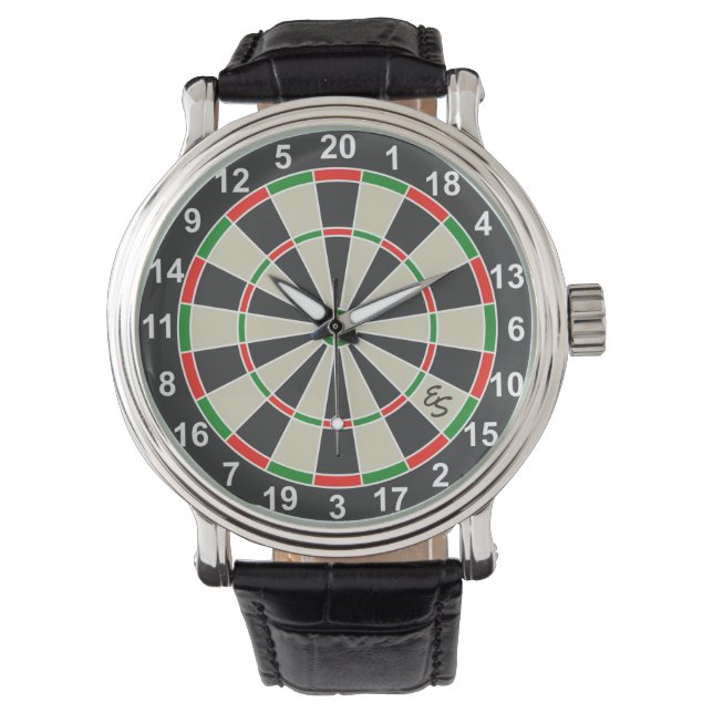 Reloj De Pulsera Divertido Círculo Monogramado de Darts Borts Dartb (Anverso)