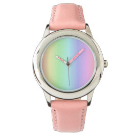 Reloj De Pulsera Divertido color brillante blanco arcoiris rosa ver