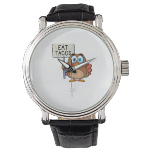 Reloj De Pulsera Divertido Día de Acción de Gracias Turquía come ta