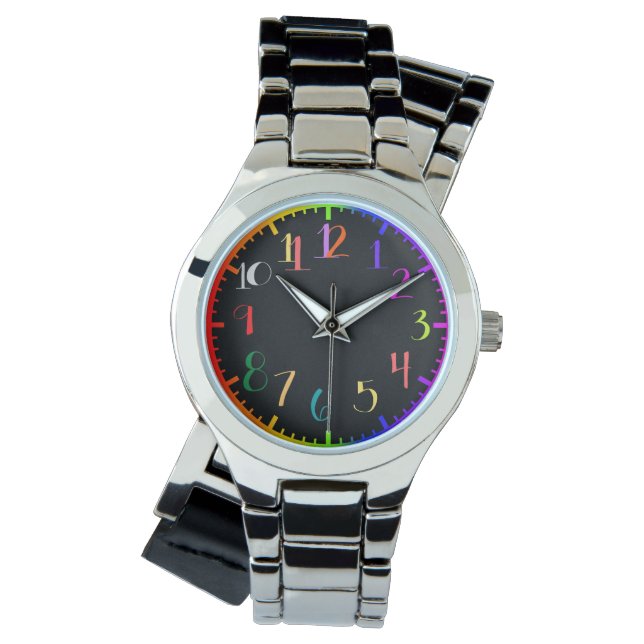 Reloj De Pulsera Divertido estilo psicodélico mirar cara (Anverso)