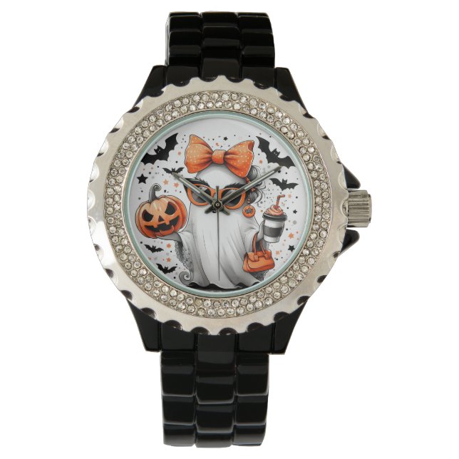Reloj De Pulsera Divertido fantasma de Halloween (Anverso)