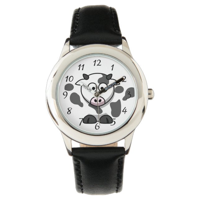 Reloj De Pulsera Divertido Personalizado Cow Kids (Anverso)