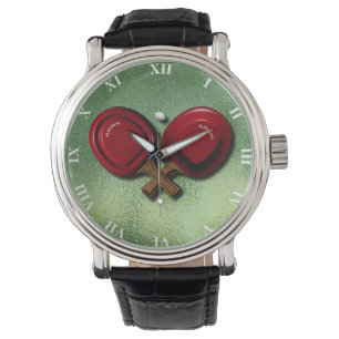 Reloj De Pulsera Divertido Ping Pong Table Tennis Paddle Con Oval B
