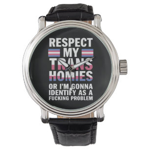Reloj De Pulsera Divertido Respetar a Mis Compañeros Trans Orgullo 