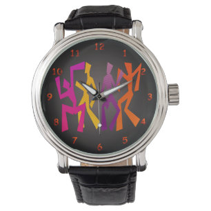 Reloj De Pulsera Divertido resumen de danza multicolor