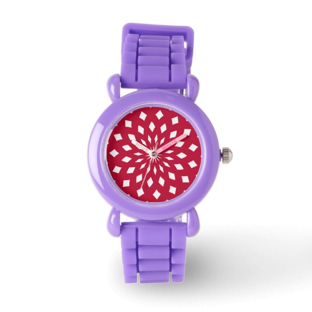 Reloj De Pulsera Divertido Resumen Diseño Rojo (Anverso)