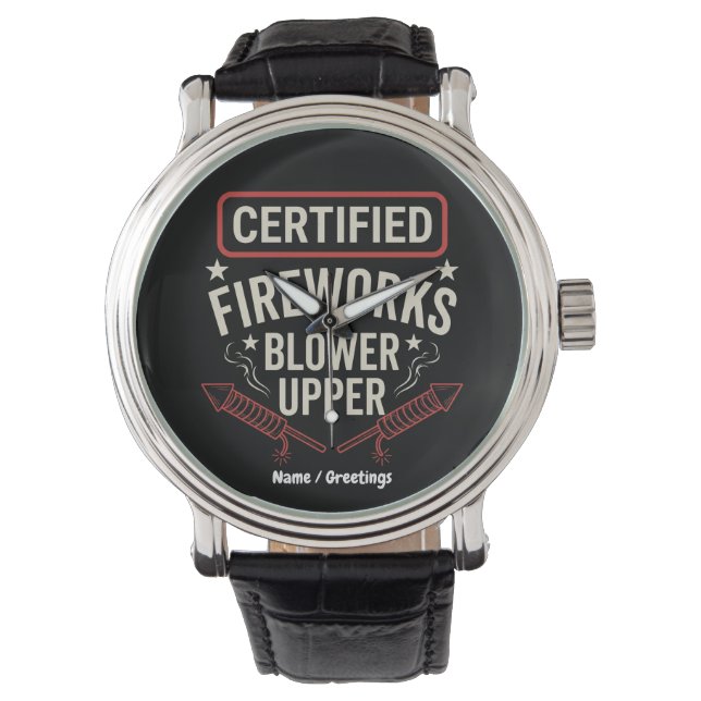 Reloj De Pulsera Divertido Soplador de Fuegos Artificiales Certific (Anverso)