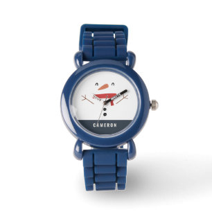 Reloj De Pulsera divertido y festivo muñeco de nieve personalizado