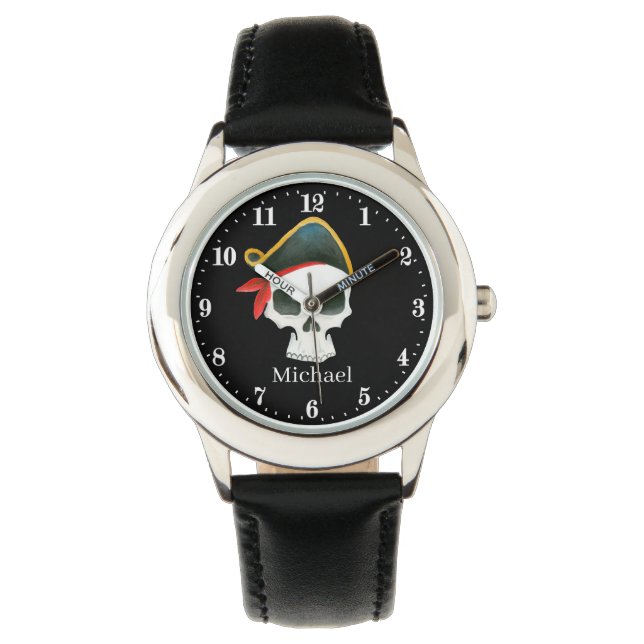 Reloj De Pulsera divertidos piratas cráneos chicos Watch (Anverso)