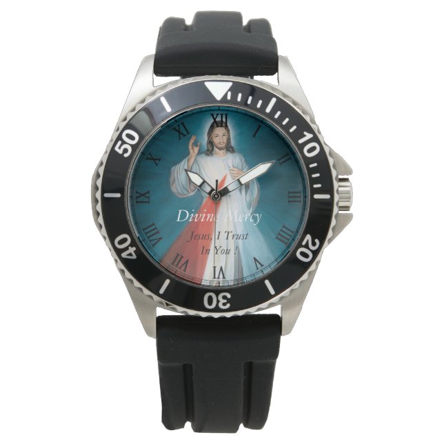 Reloj De Pulsera Divina Misericordia Jesús, Confío En Usted! (Anverso)