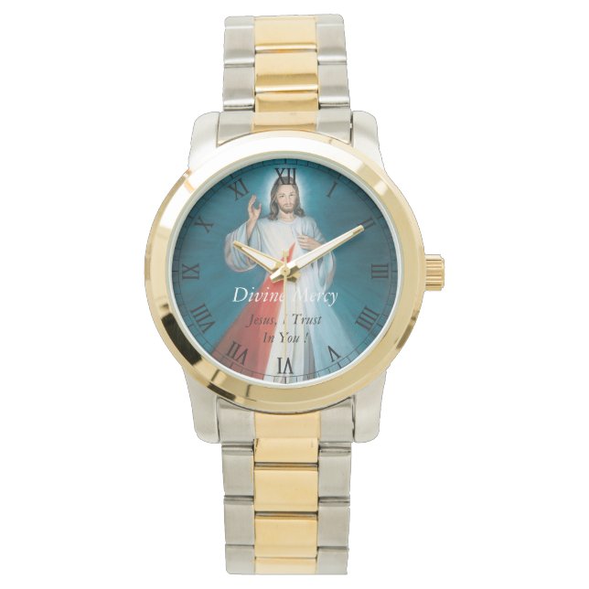 Reloj De Pulsera Divina Misericordia Jesús, Confío En Usted! (Anverso)