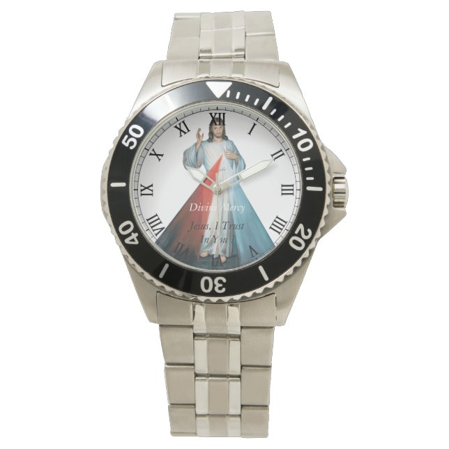 Reloj De Pulsera Divina Misericordia Jesús, Confío En Usted! (Anverso)