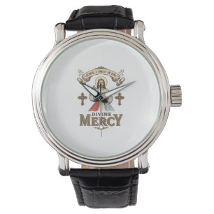 Reloj De Pulsera Divina Misericordia Jesús Grabado Antiguo Camiseta