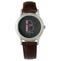 DIY Monograma y nombre grandes, texto rosa/blanco,