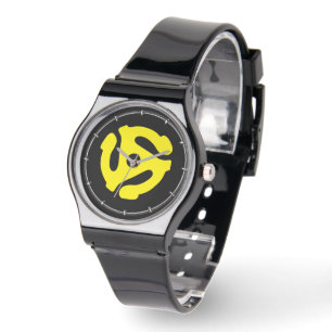Reloj De Pulsera DJ de espaciador Retro Vintage Yellow 45